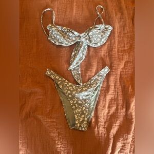 Sage green floral Abercrombie bikini